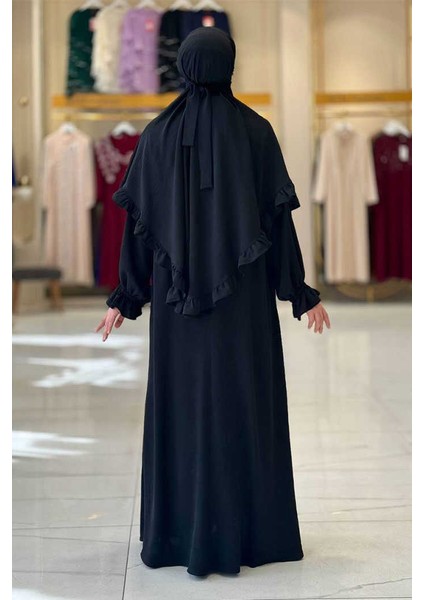 Sufleli Namaz Elbisesi 6034 Siyah fiyatları