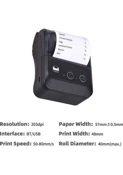 58MM Kablosuz Termal Yazıcı Bluetooth Pos Uyumlu Android Ios Windows Restoran Perakende (Yurt Dışından)