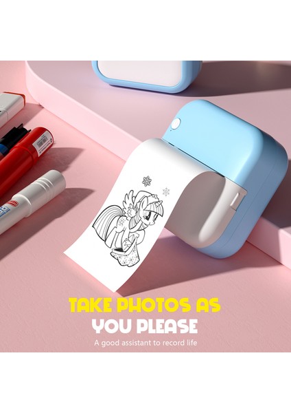 Mini Termal Yazıcı - Taşınabilir Bluetooth, Mürekkepsiz, Ios/android Uyumlu, 11 Rulo (Yurt Dışından)