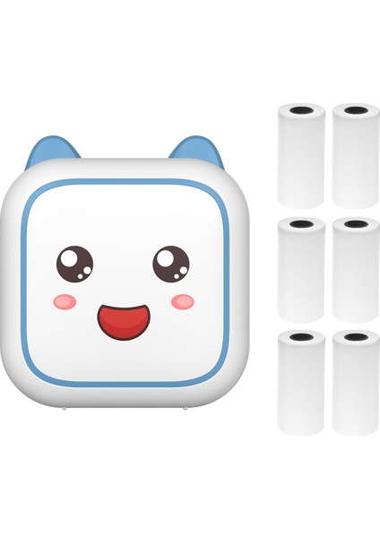 Mini Bluetooth Taşınabilir Termal Yazıcı - 6 Rulo Kağıt, Ios/android Uyumlu, Sticker ve Fotoğraf Baskı (Yurt Dışından)