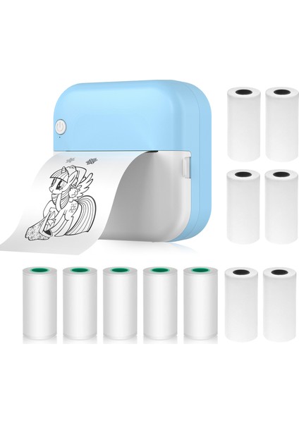 Mini Termal Bluetooth Yazıcı: Mürekkepsiz Etiket Yapıcı, Ios Uyumlu, 6+5 Kağıt Rulo (Yurt Dışından)