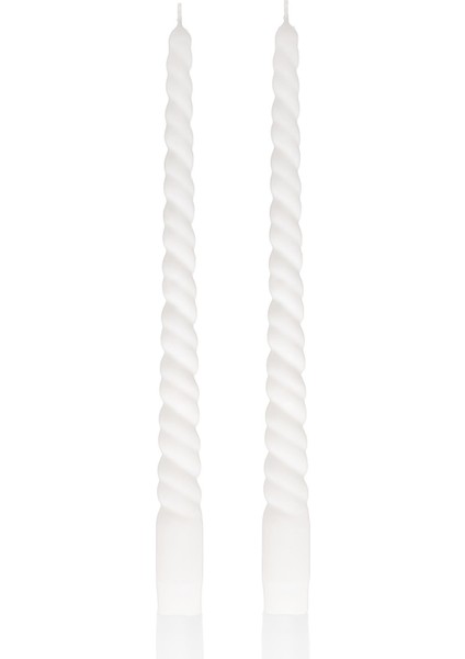 Burgu Şamdan Mumu 2li Set Krem 29 cm