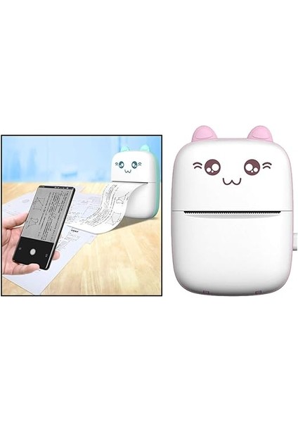 200DPI Mini Cep Bluetooth Termal Etiket Yazıcı Pembe (Yurt Dışından)