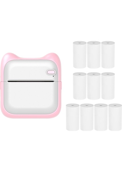 Mini Cep Termal Fotoğraf Yazıcısı - Bluetooth, Taşınabilir, Sticker ve Fiş Basımı + 10 Rulo (Yurt Dışından)