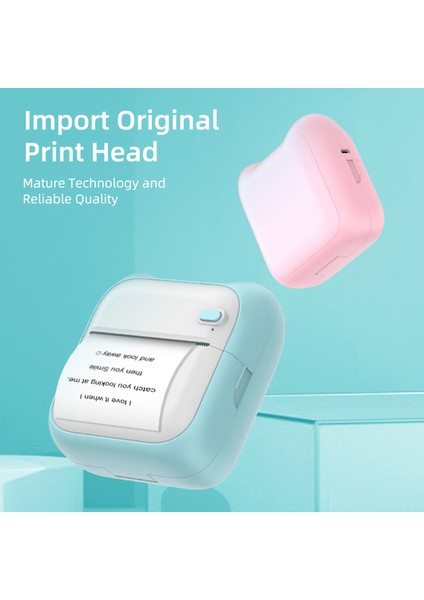 Mini Cep Termal Fotoğraf Yazıcısı - Bluetooth, Taşınabilir, Sticker ve Fiş Basımı + 10 Rulo (Yurt Dışından)