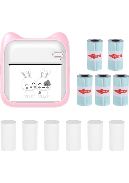 Mini Cep Termal Fotoğraf Yazıcısı Bluetooth 203DPI Taşınabilir 5 Rulo (Yurt Dışından)