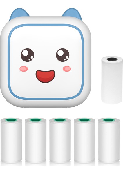 Mini Taşınabilir Bluetooth Termal Etiket Yazıcı, Mürekkepsiz Baskı Ios Android Uyumlu (Yurt Dışından)