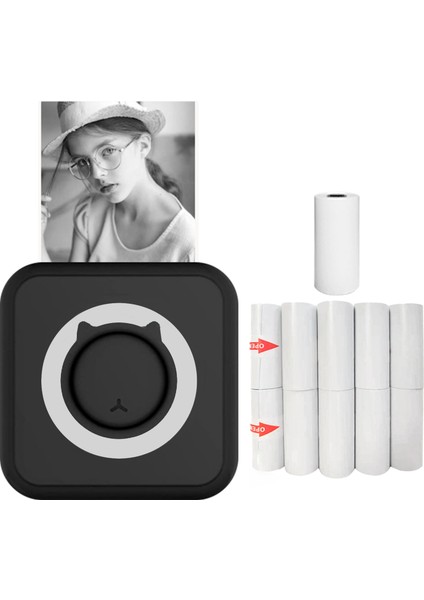 Çok Fonksiyonlu Taşınabilir Bluetooth Fotoğraf Yazıcısı - Ios/android Destekli, 57MM 11 Rulo Kağıt (Yurt Dışından)