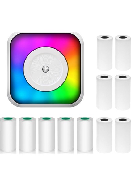 Taşınabilir Bluetooth Termal Yazıcı - Mürekkepsiz 6 Rulo Kağıt (Yurt Dışından)