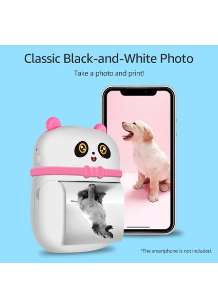 Mini Bluetooth Sevimli Panda Termal Yazıcı - Ders ve Fotoğraf (Yurt Dışından)