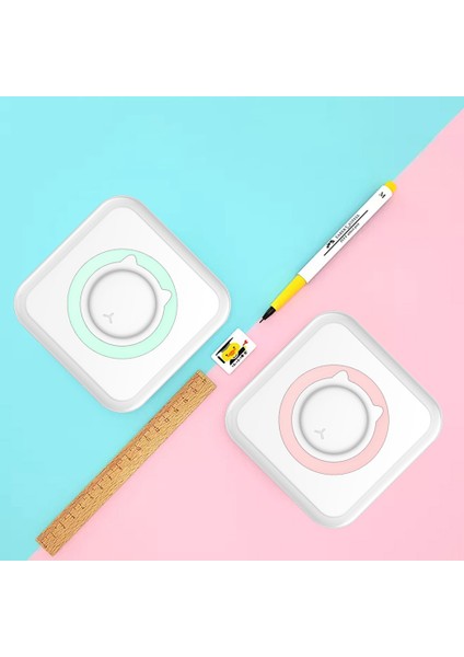 Bluetooth Mini Şarjlı Termal Yazıcı Akıllı Uygulama Mavi (Yurt Dışından)
