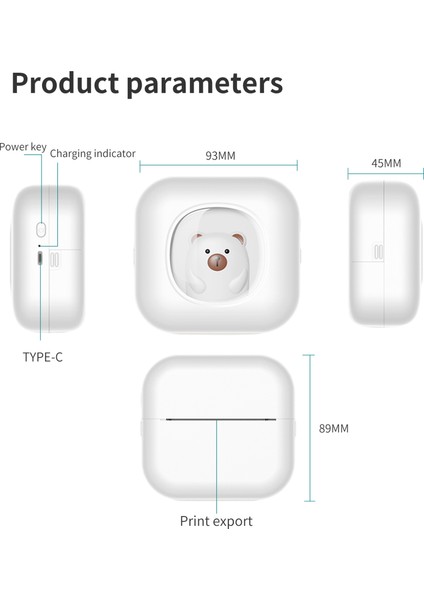 Mini Bluetooth Termal Etiket Yazıcı - Ios/android Uyumlu, Fotoğraf Sticker & Fiş (Yurt Dışından)