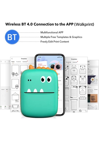 Mini Termal Yazıcı - Taşınabilir Bluetooth Etiket Yapıcı, Ios Uyumlu (Yurt Dışından)