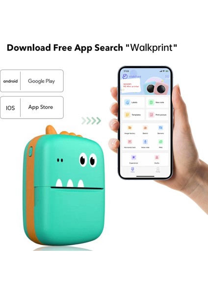 Mini Termal Yazıcı - Taşınabilir Bluetooth Etiket Yapıcı, Ios Uyumlu (Yurt Dışından)