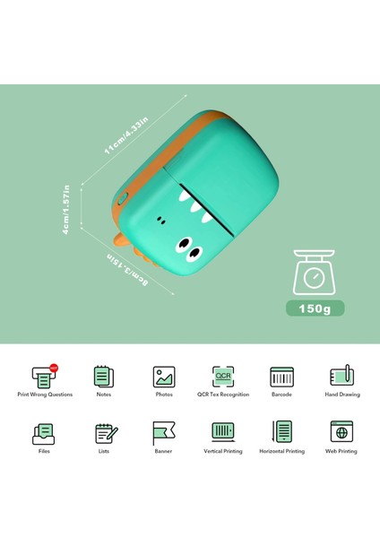 Mini Termal Yazıcı - Taşınabilir Bluetooth Etiket Yapıcı, Ios Uyumlu (Yurt Dışından)