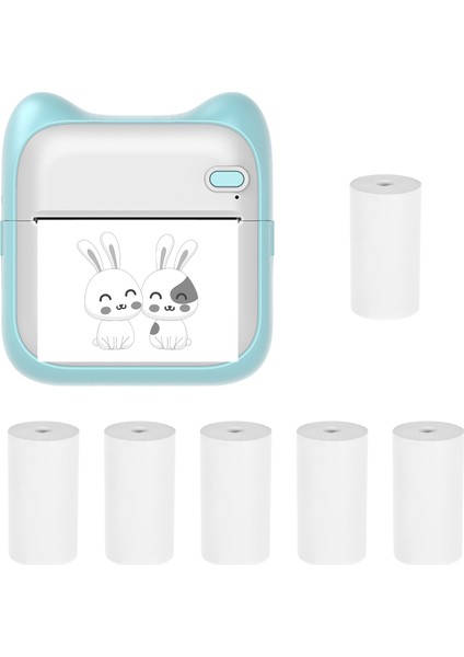 Mini Fotoğraf Yazıcı - Taşınabilir Bluetooth Termal Çıkartma Yazıcı 6'lı Rulo (Yurt Dışından)