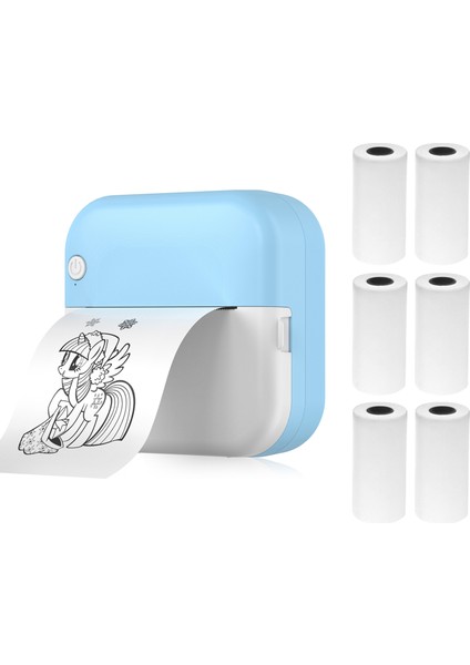 Mini Taşınabilir Bluetooth Termal Yazıcı - Mürekkepsiz, Ios/android Uyumlu, 6 Rulo (Yurt Dışından)