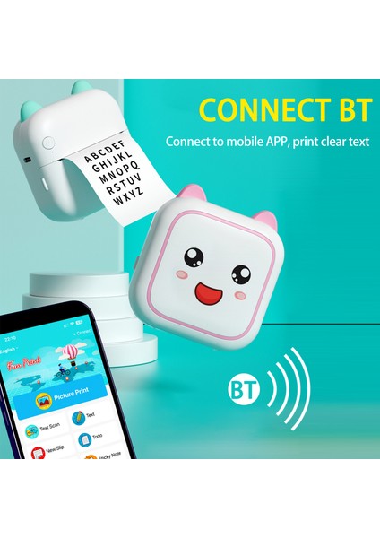 Taşınabilir Bluetooth Mini Termal Yazıcı - Mürekkepsiz Etiket Basma Ios Android Uyumlu (Yurt Dışından)