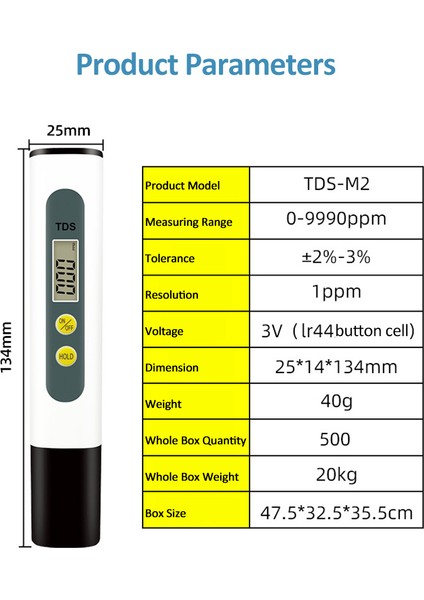 Taşınabilir Tds Su Sertlik ve Saflık Test Kalemi (Yurt Dışından) indirimleri