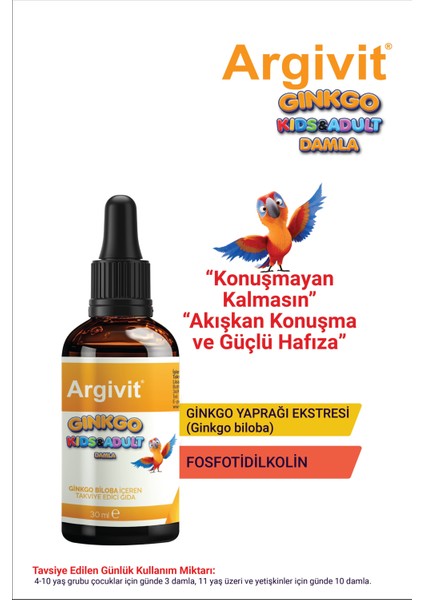 Ginkgo Kids & Adult Damla 3'lü Paket 30 ml (Ginkgo Biloba) fiyatları