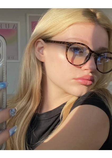 Yeni Sezonunisex Leopar Desenli Mavi Işık Filtreli Korumalı Bilgisayar Ekran Gözlüğü Blue Block