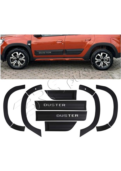 Dacia Duster Uyumlu 2018-2024 Enjeksiyon Baskı Düz Dodik Seti 12 Parça Yazılı (Sensörlü)