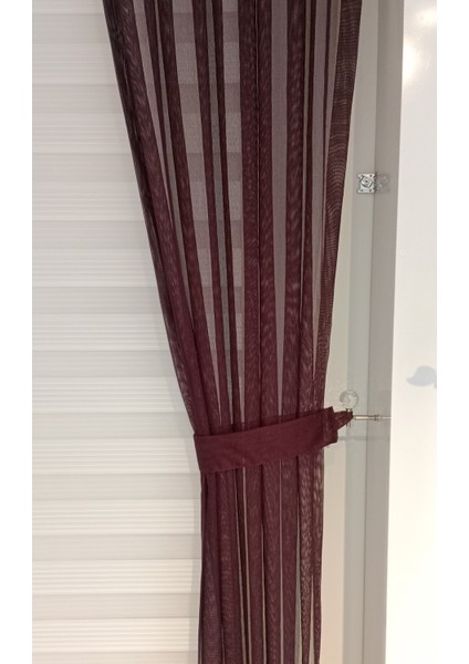 Tül Fon Perde Koyu Bordo Renk 1/3 Sık Pileli Dikim indirimleri