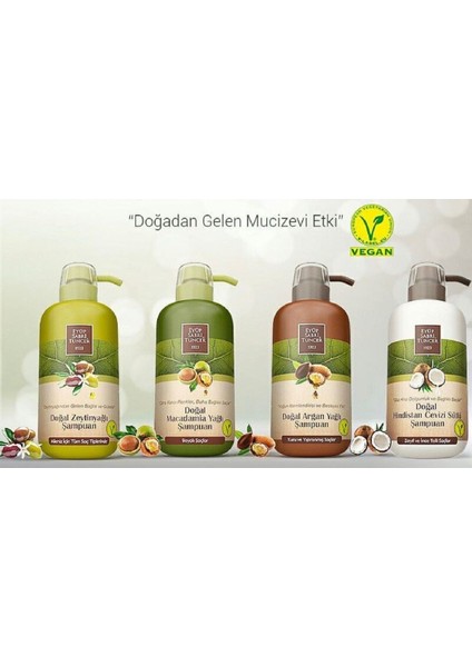 Zeytinyağlı, Macadamia, Argan, Hindistan Cevizi 600 ml Şampuanlar