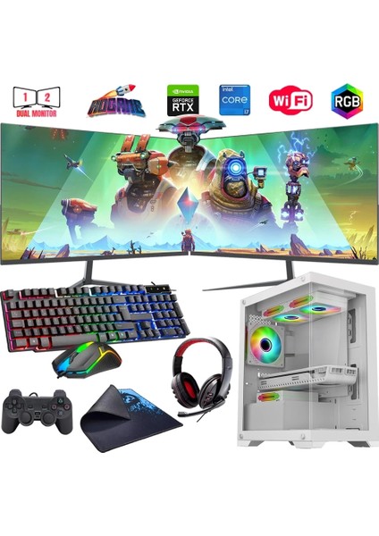 I7 12700F 16GB Ddr4 1tb M2 8gb RTX3050 Çift 24" Monitörlü (Gaming Set)