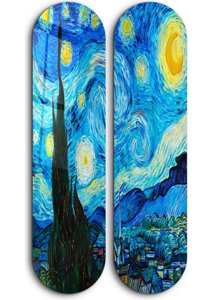 Starry Night By Van Gogh Skateboard Cam Tablolar - Ev Dekorasyon