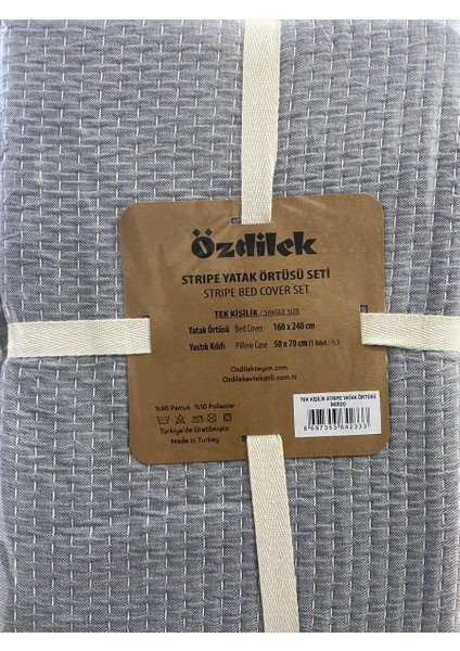 Özdilek Yatak Örtüsü Stripe Indigo Tek Kişilik