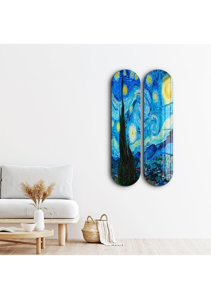 Starry Night By Van Gogh Skateboard Cam Tablolar - Ev Dekorasyon fiyatları