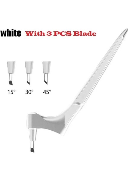 Beyaz Stil Paslanmaz Çelik El Sanatları Kesme Aletleri Bıçaklar Dönen Bıçak 360 Derece Güvenlik Kesici Sanat Kesme Aleti Gyro Bıçak Aksesuarları (Yurt Dışından)