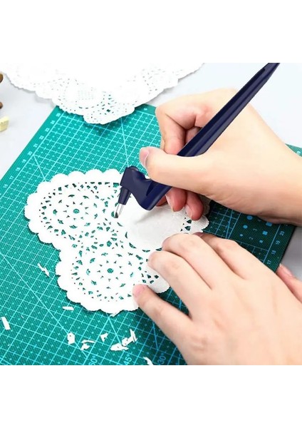 Beyaz Stil Paslanmaz Çelik El Sanatları Kesme Aletleri Bıçaklar Dönen Bıçak 360 Derece Güvenlik Kesici Sanat Kesme Aleti Gyro Bıçak Aksesuarları (Yurt Dışından) fırsatları