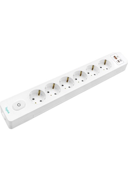 Altılı Anahtarlı USB Hızlı Şarjlı (20W) Topraklı Priz