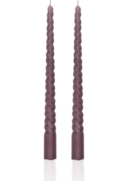 Burgu Şamdan Mumu 2li Set Vizon 29 cm