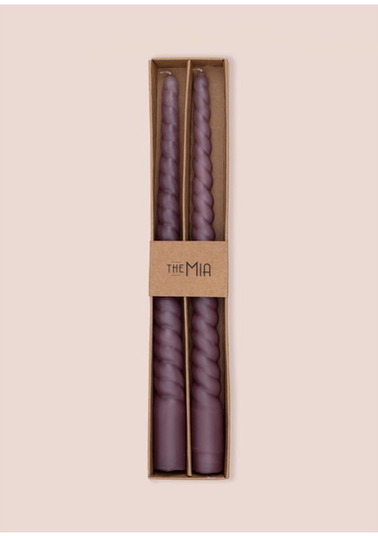Burgu Şamdan Mumu 2li Set Vizon 29 cm modelleri