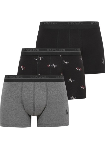 Erkek 200 Siyah-Antrasit Melanj - Siyah 3 Lü Boxer