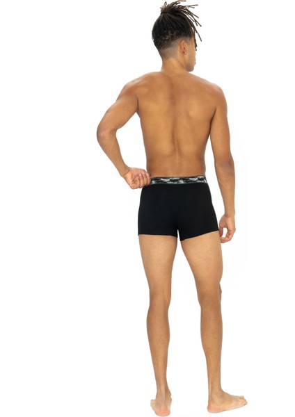 Erkek Siyah - Antrasit - Baskılı 3 Lü Boxer