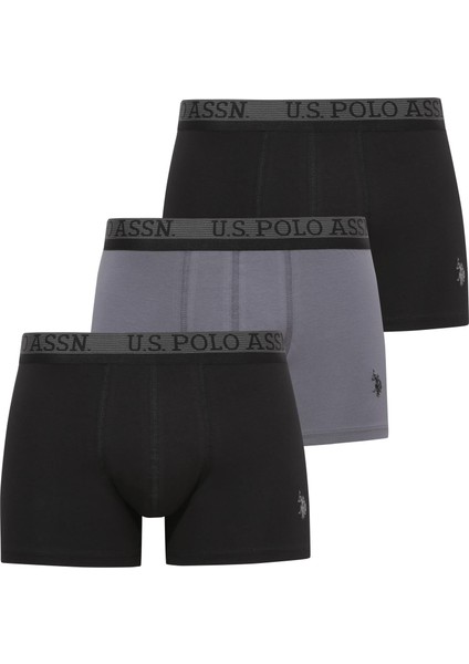 Erkek 201 Siyah-Antrasit Melanj - Siyah 3 Lü Boxer