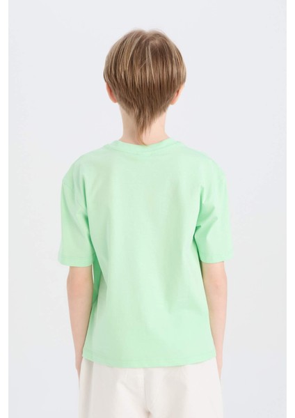 Erkek Çocuk Oversize Geniş Kalıp Bisiklet Yaka Baskılı Kısa Kollu Tişört B6165A825SM indirimleri