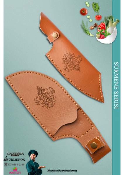 Sürmene Serisi Outdoor Bıçak Kamp Bıçağı Mutfak Şef Bıçak Bıçağı Deri Kılıflı 2 Li Set (Out-007) fiyatları