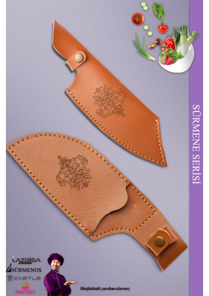 Sürmene Serisi Outdoor Bıçak Kamp Bıçağı Mutfak Şef Bıçak Bıçağı Deri Kılıflı 2 Li Set (Out-0007) fiyatları