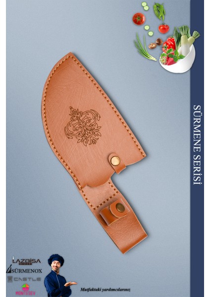 Sürmene Serisi Outdoor Bıçak Kamp Bıçağı Mutfak Şef Bıçak Bıçağı Deri Kılıflı Kahverengi (Out-004) fiyatları