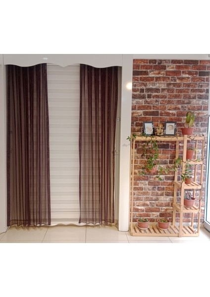 Tül Fon Perde Koyu Bordo Renk 1/3 Sık Pileli Dikim fırsatları