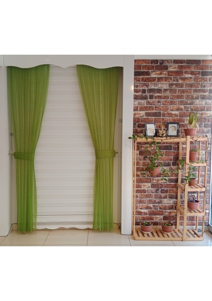 Tül Fon Perde Yeşil Renk 1/3 Sık Pileli Dikim fiyatları
