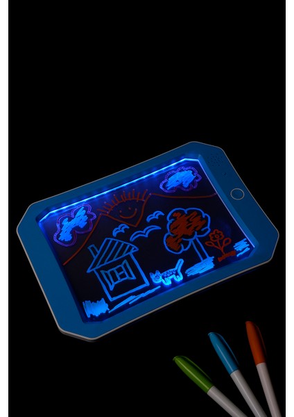 Sesli LED Işıklı Neon Renkli Silinebilir Eğitici Tablet Kalem ve Silgi Hediyeli modelleri