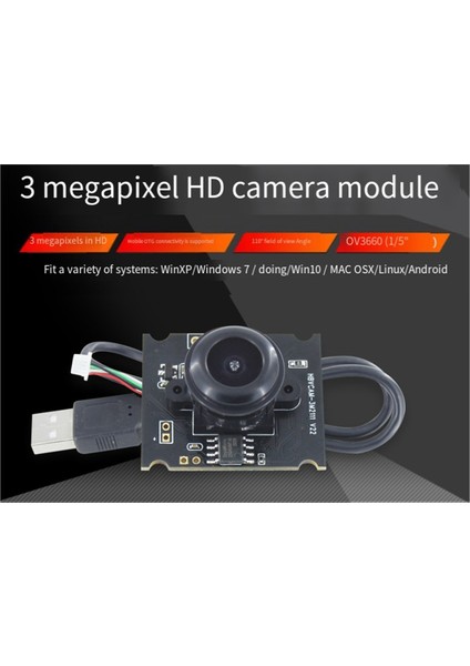 OV3660 Kamera Modülü 3 Milyon Piksel USB Ücretsiz Sürücü 64 Derece Geniş Açı Lens Desteği Otg Atm Için (Yurt Dışından)