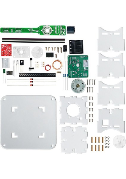 Düz Dönme LED Nokta Matris Ekran Dıy Kiti 51 Tek Çipli Mikrobilgisayar Kaynak Dıy Parçaları, Indirici Yok (Yurt Dışından) fırsatları