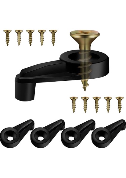 100 Paket Cam Tutucu Klips Seti Dolap Cam Klipsleri 4 mm Cam Klipsleri Cam Dolap Kapılarını Sabitlemek Için (Siyah ve Altın) (Yurt Dışından)